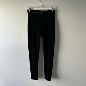 Spanx black velvet leggings